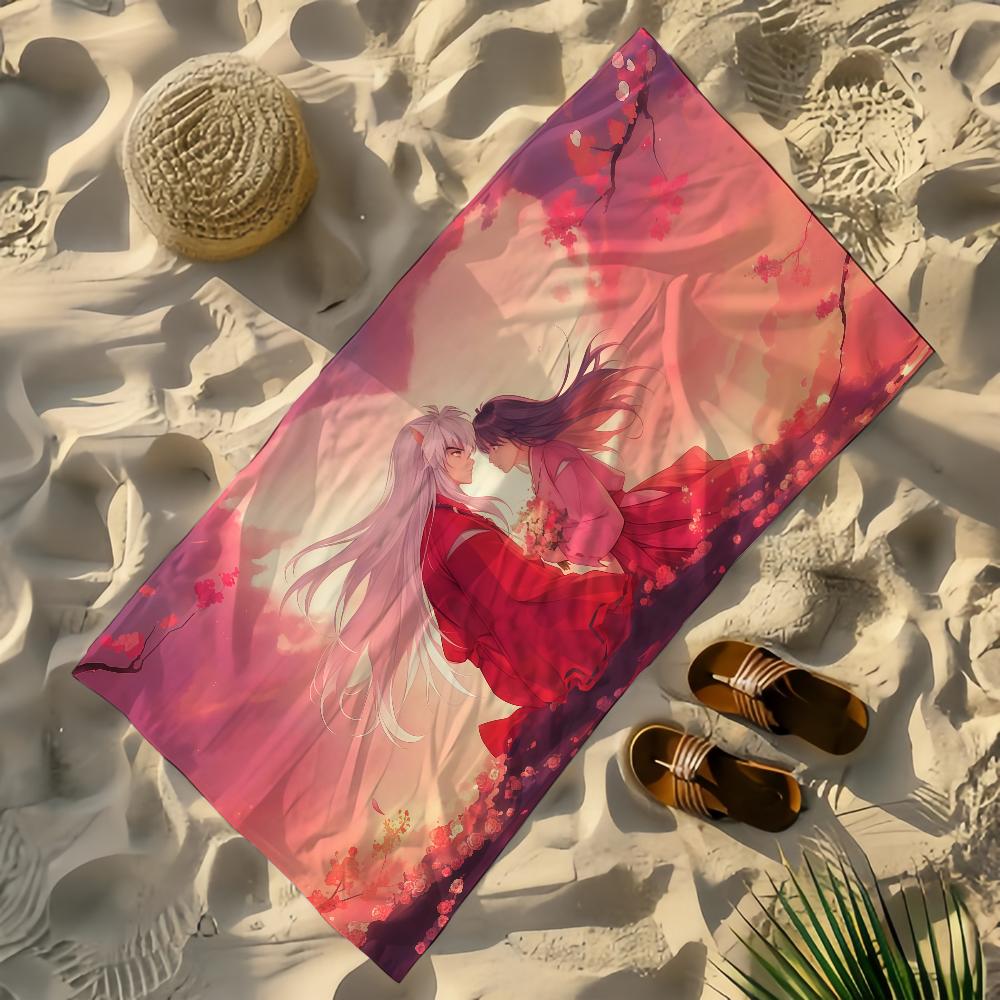 Cartoon I-Inuyashas Towel Yoga Gym Yoga Gym Lightweight Portable for Swimming Beach Travel Sports Accessories Sandproof