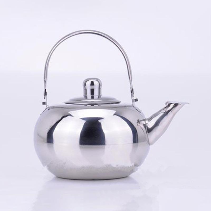 Stainsless Steel Teas Kettles Teapots with Infuser Metal Coffee Pots Round Teas Pots