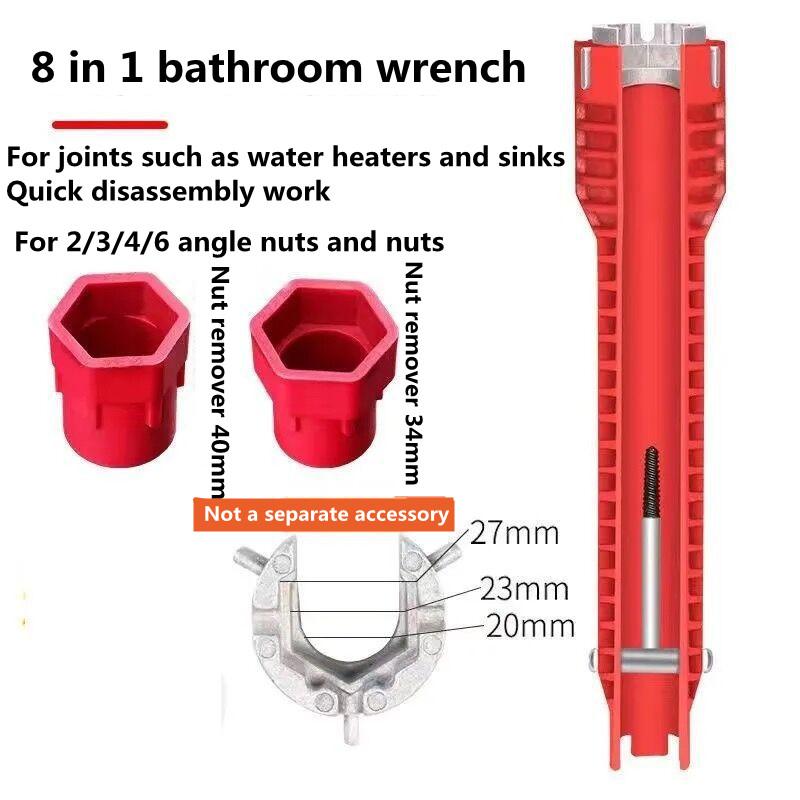 Multifuncțional 18 În 1 Instrument de Reparare Instalații Sanitare Anti-alunecare Cheie de Instalator Cheie Chiuvetă Jgheab Instrumente Cheie pentru Țevi Instalații Sanitare Seturi de Instrumente pentru Baie