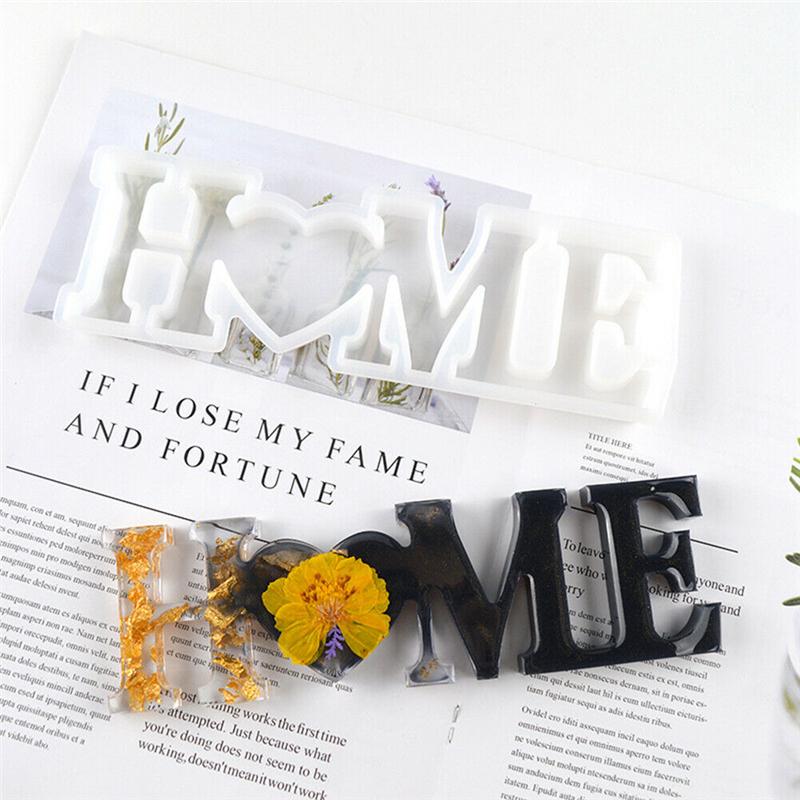 LOVE & HOME Sign Letter Transparent Silicone Mold For DIY Making UV Epoxy Resin Casting Mould Table Decoration Art Crafts