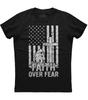 Faith Over Fear Cool Christian Flag Cross Patriotic Unisex Black T-Shirt