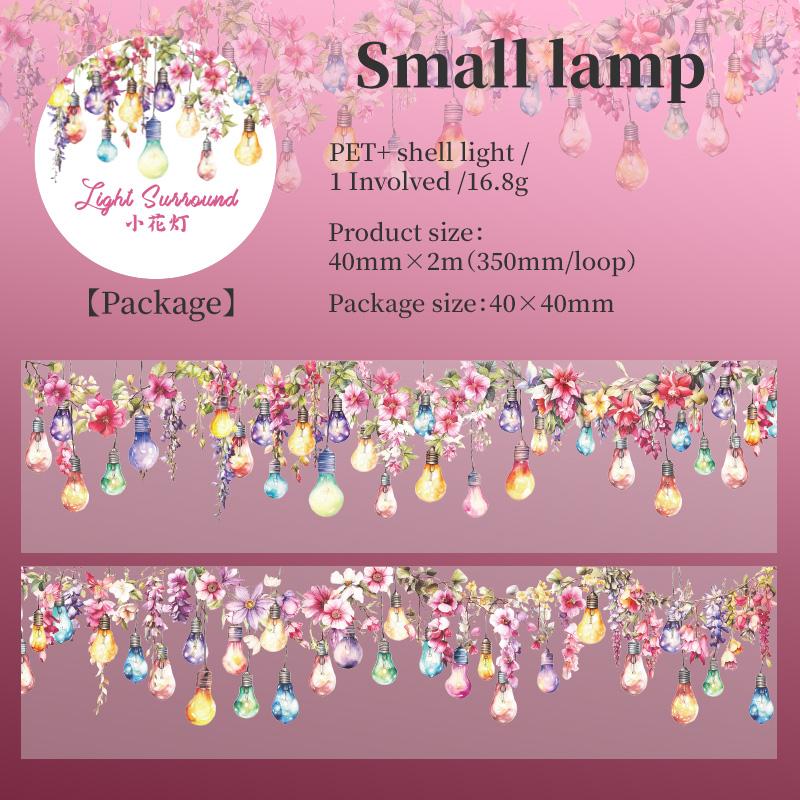 1 Roll Lamplight PET Tape Cute Literary INS Style Journal Handbook Tapes Creative DIY Dairy Collage Stationery