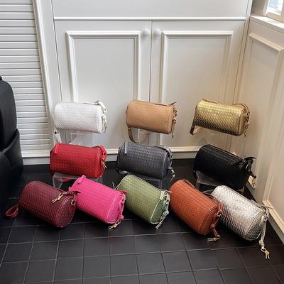 Sommer Senior Pendler Handy Umhänge kleine Tasche Damen neu Maillard Stil Schulter gewebte Kissen Tasche
