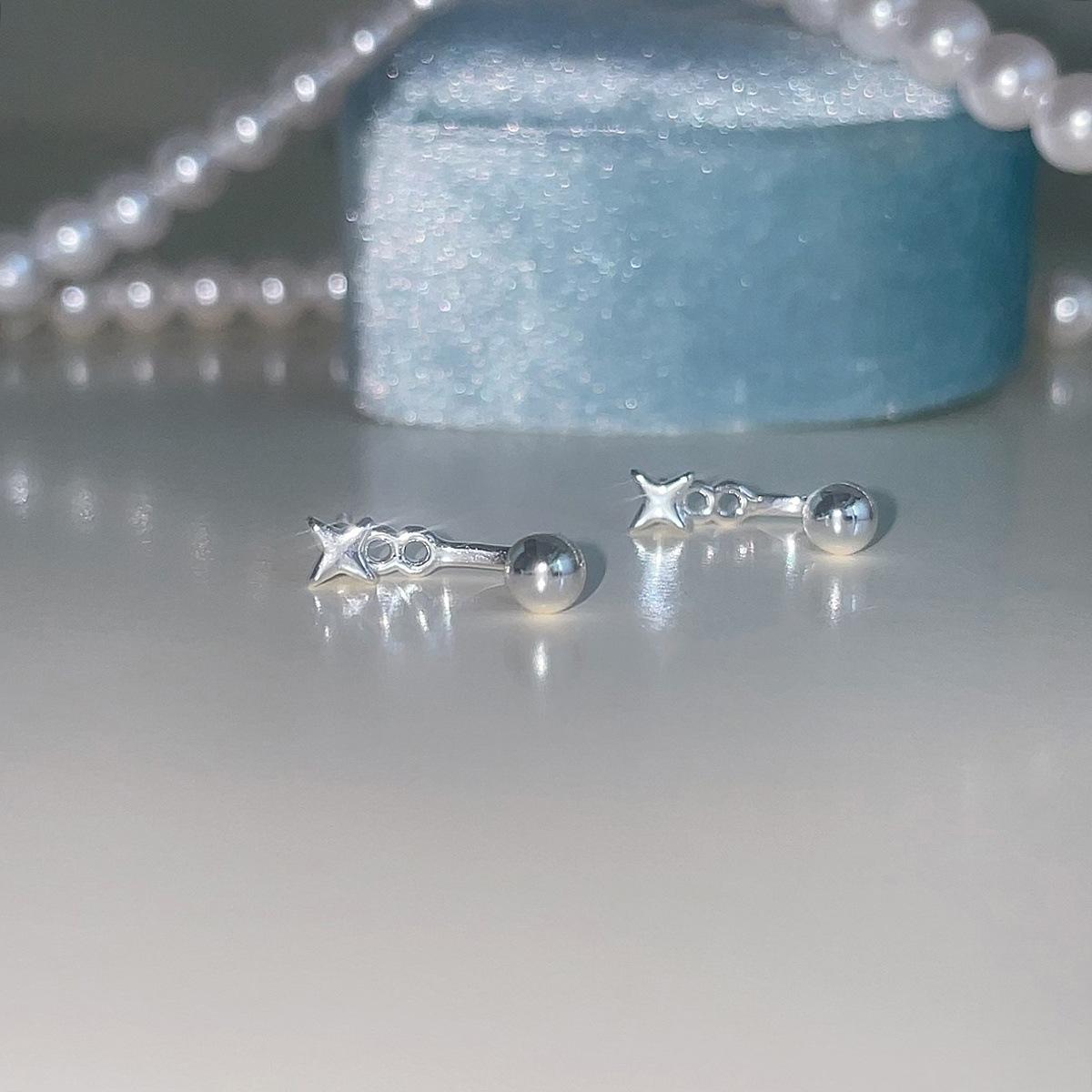 

925 silver needle simple tetragonal star stud earrings women s exquisite niche cold wind earrings fashionable cold wind new earrings 925 silver needle