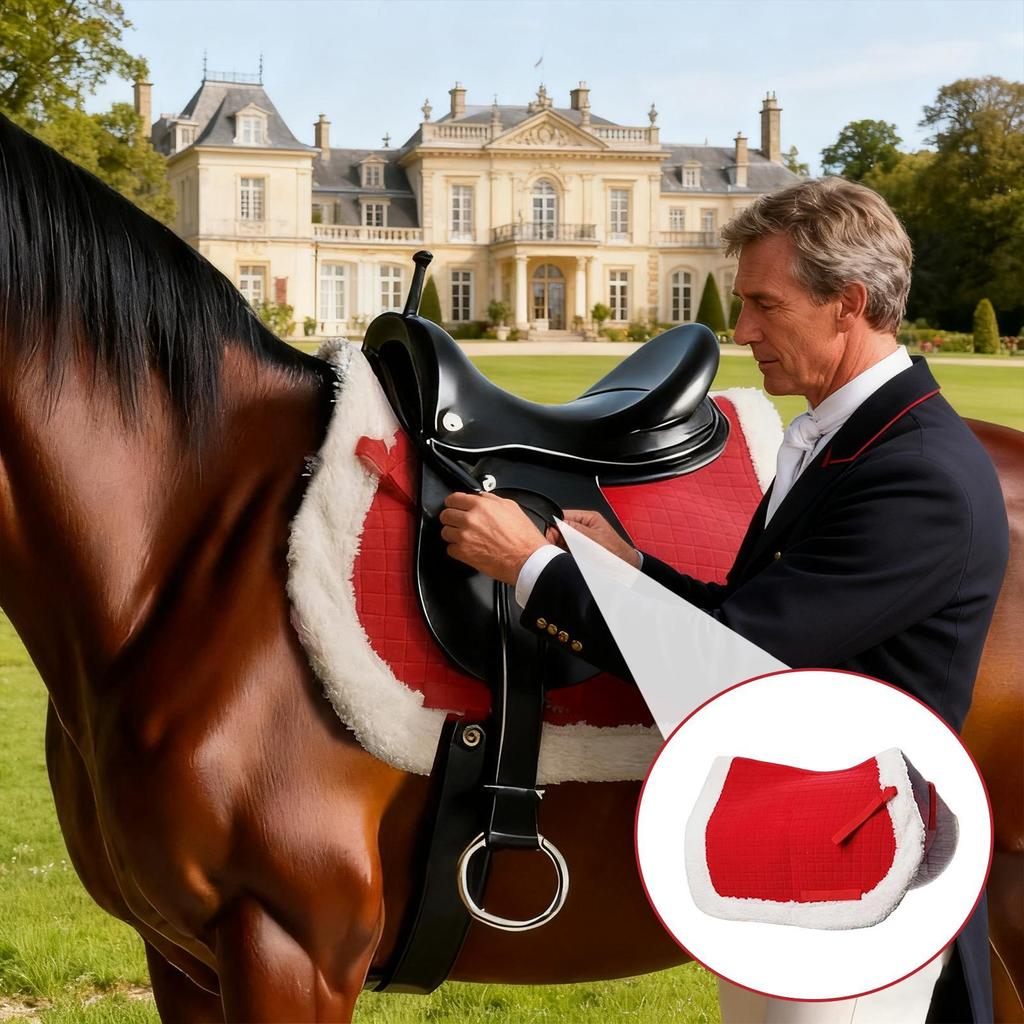 Christmas Red Horse Hat Horse Saddle Cushion Christmas Equine Costume Horse Bareback Pad For Pet Parents Animal Lovers