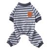 Pet pajamas striped four-legged clothes cotton printed dog clothes four-legged comfortable knitted pet clothes