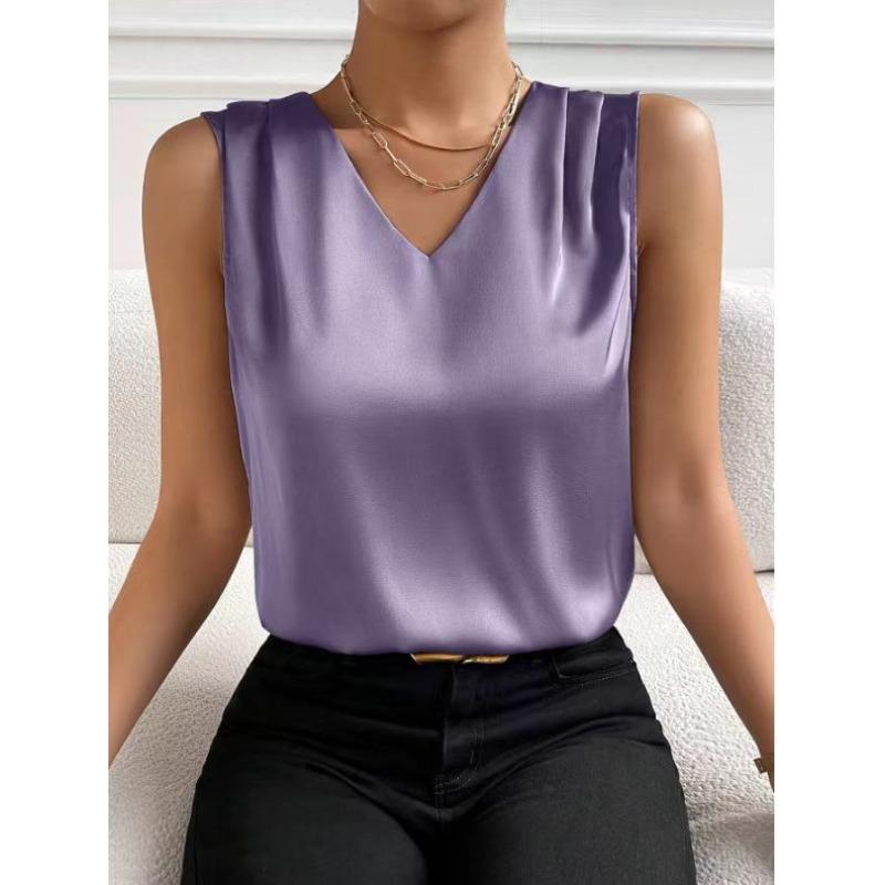 Women's Vest Sleeveless Elegant Tank Top As Base Layer Shirt