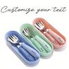 3-Piece Children's Dining Set Spoon Fork Storage Box Portable Kids Tableware Kit