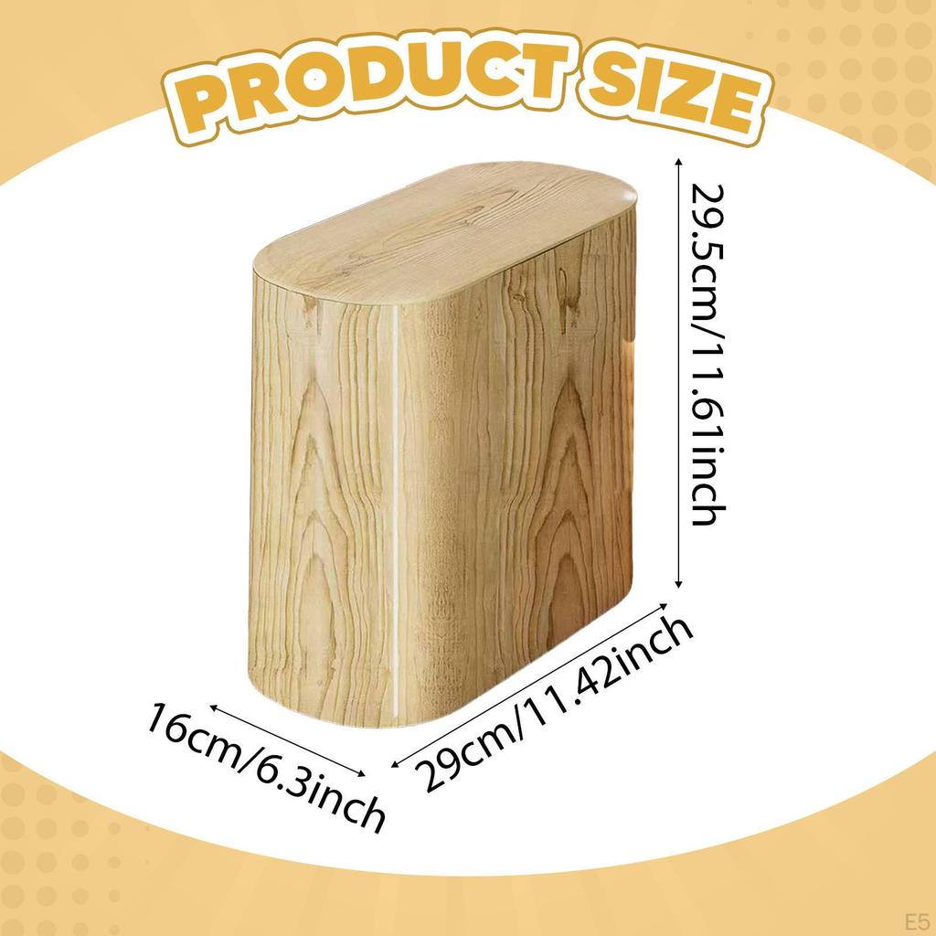 Trash Can Garbage Bin Household Dustbin Portable with Press Wastebasket for Beside Bathroom Car Dorm