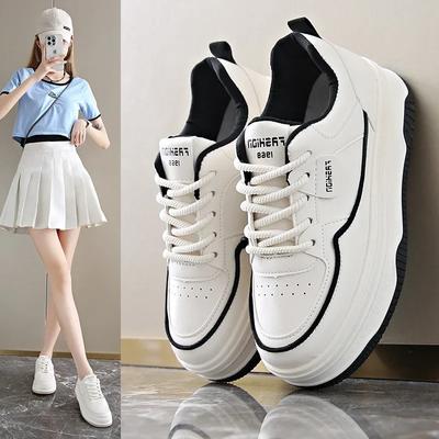 Women Casual Shoes  New Fashion Platform Outdoor Breathable White Running Thick Soled Casual Sports Vulcanized Shoes 2024