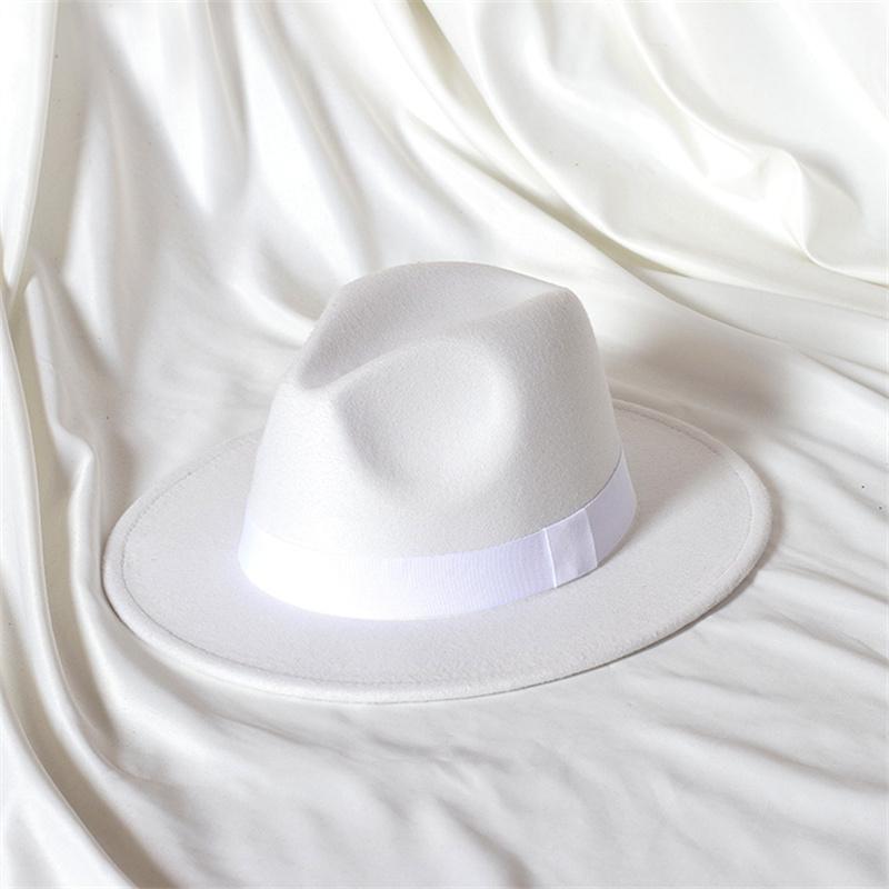 Skórzany Różowy Kapelusz Fedora z Szerokim Rondem Jazzowy Kapelusz Jesień/Zima Klasyczny Elegancki Kapelusz Panama Kapelusz Dżentelmena Sombrero