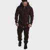Men's Solid Color Hooded Fleece Jumpsuit