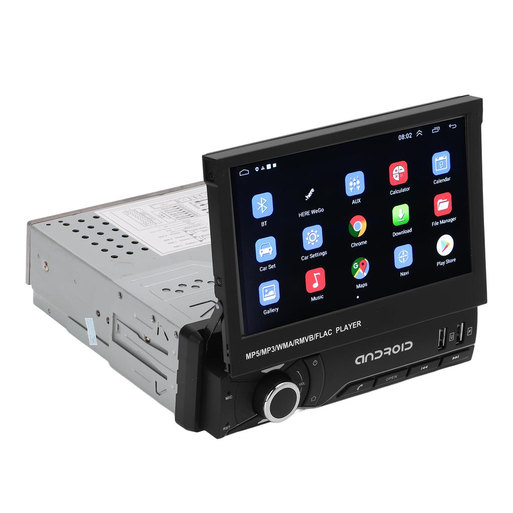 7-tums Single Din Bilradio Vikbar Pekskärm Navigation Handsfree-samtal med Backkamera 2+32GB