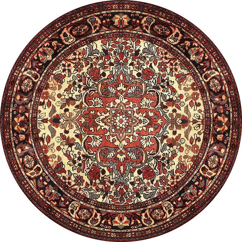Vintage Mandala Round Boho Area Rug Non‑Slip Soft Circular Carpet for Living Room Bedroom Apartment Home Decor Machine Washable