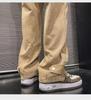 Calça Jeans Masculina de Verão Moda Retro Rasgada de Perna Larga