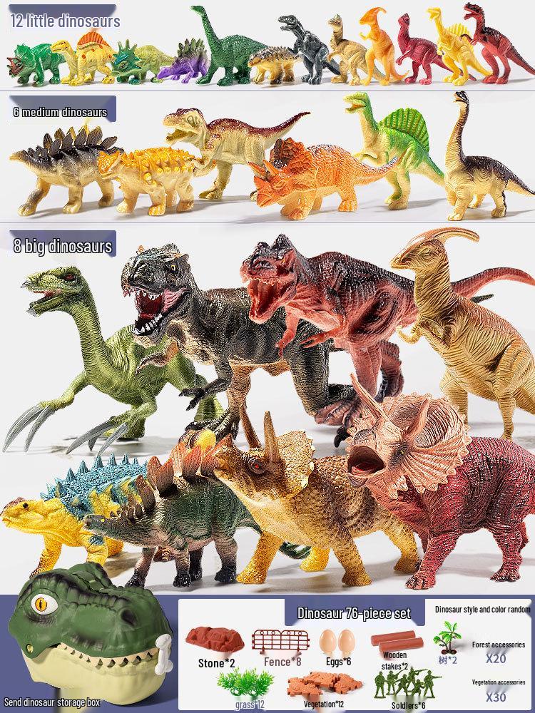 Weiche Dinosaurier-Spielzeuge für Kinder - Triceratops & Tyrannosaurus Rex Tierfiguren Set