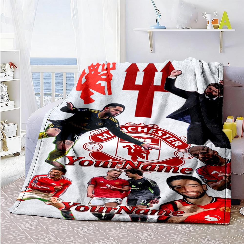 Manchester Customize Your Name Blanket Multi-purpose Personalized Blanket Durable Comfort Suitable for Picnics Chair Seaside Sofa