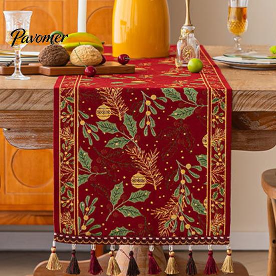 Stylish Dining Room Accessory Christmas Table Runner, Durable Decorative Stitching Decoration, Protects from Hot Sturdy Stitched Runner Pans