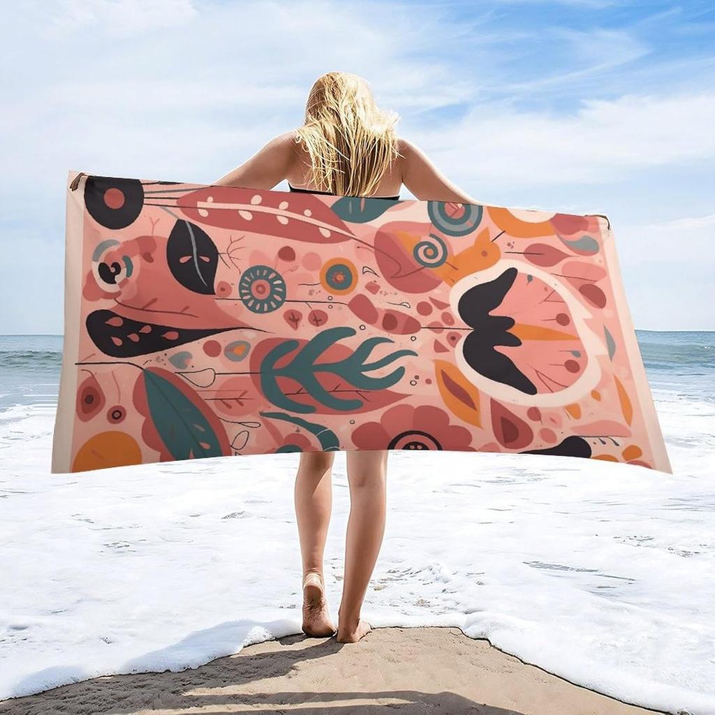 Geometry Pattern Beach Towel for Family Stuffs Friend Gifts Quick-Dry Sand Free For Bath Yoga Tourism Beach Camping Swimming GYM