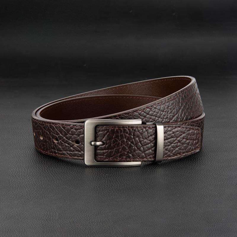 High-end Cowhide Alloy Pin Buckle Men s Belt Business Casual Young and Middle-aged Trendy Trousers Belt Genuine Leather Men s Belt 110cm