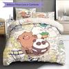 We Bare Bears Pattern Bedding Quilt Set  Home Decoration  Gift (1 * duvet cover + 2 * pillowcase  without core)