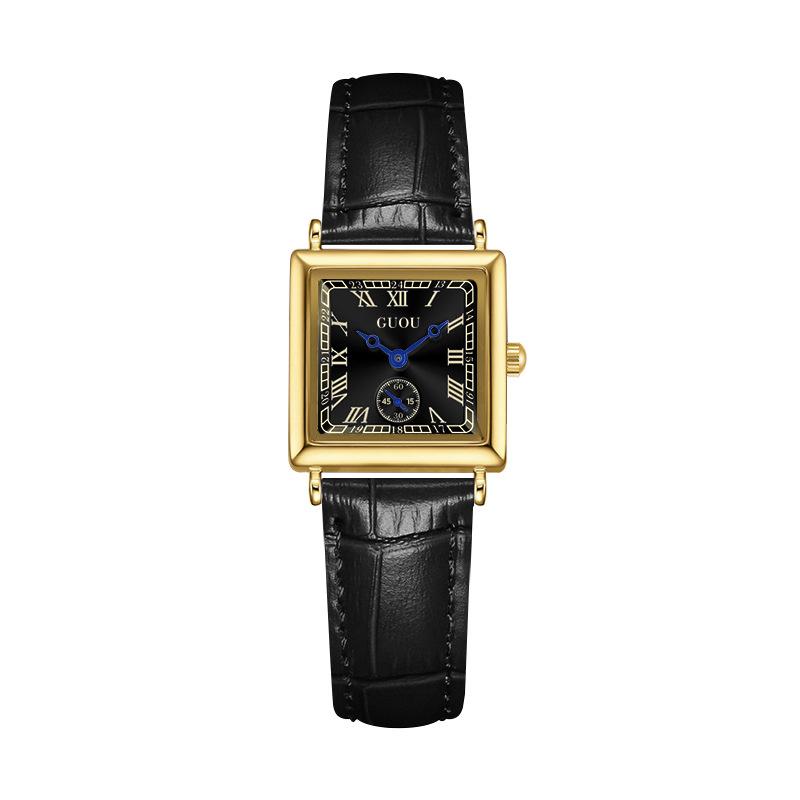 

Осенние новые женские квадратные часы Современные ретро нишевые женские часы Простые пригородные часы