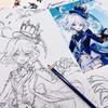 Genshin Impact Coloring Forcalos 30 Drawing Genshin Impact A4 Color Cosplay Doodle Coloring Design Illustration Art Gift Book, Hand-Drawn Book, Xiao,