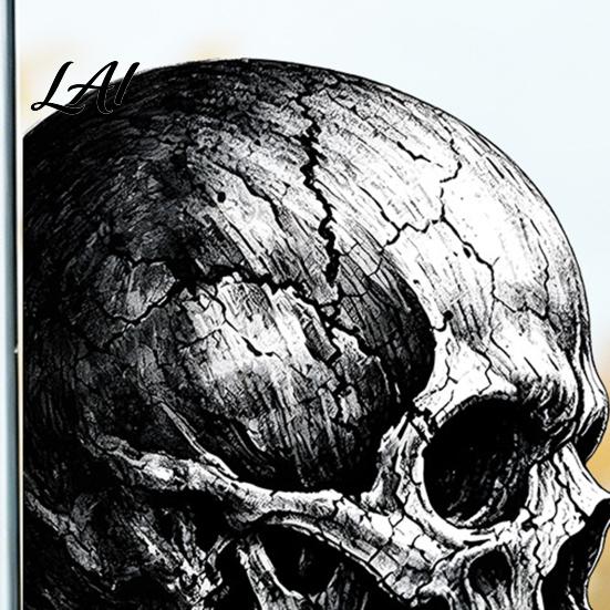 Sunproof Decorative Glass Stickers Halloween Skull Static Window Sticker Realistic Skeleton Decal Waterproof PVC Clings Retro Art Mural for