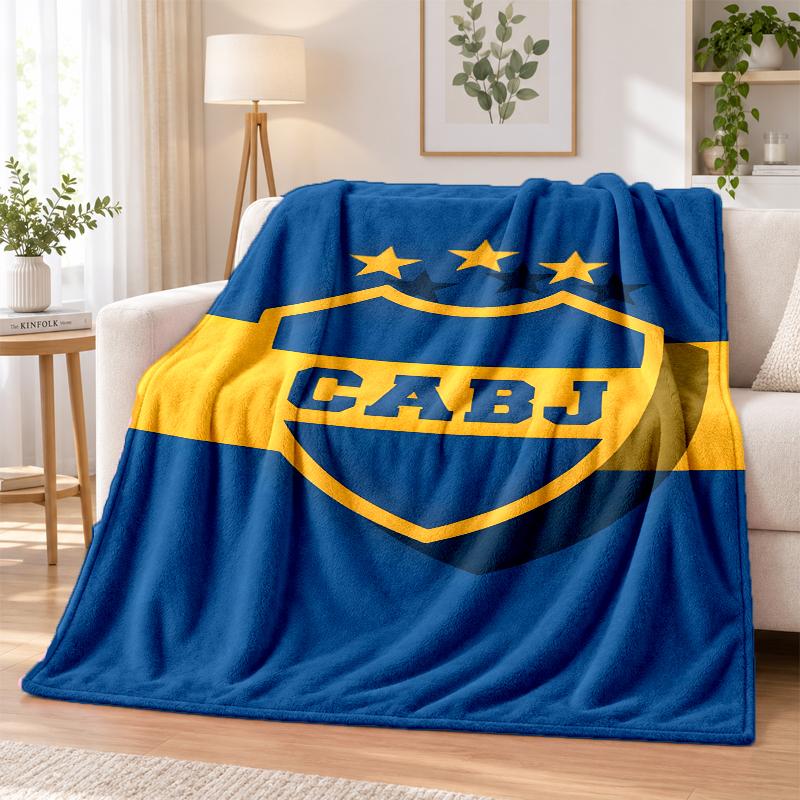 Boca Juniors Flannel Throw Blanket Soft Warm Cozy For Sofa Bed Indoor Home Bedroom Use
