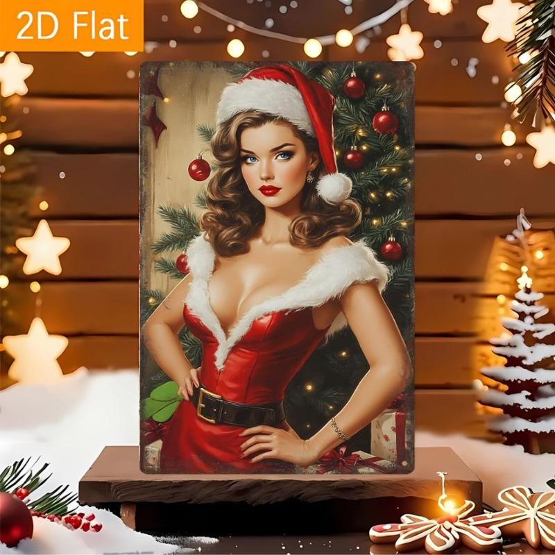Lamiere Pin-Up Girl, Decorazione Metallica per Officina Garage 20x30cm