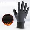 Outdoor Cycling Waterproof Gloves Men's Touch Screen Winter Plus Velvet Warm Anti Slip Mountaineering Silicone Cycling Ferrous