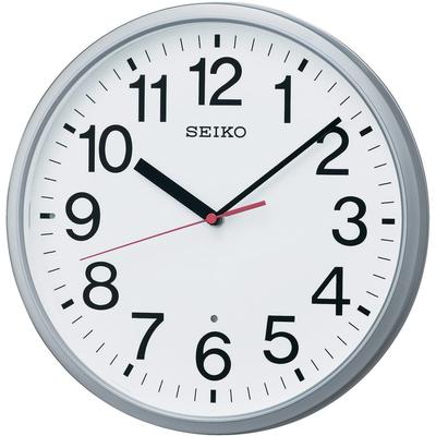 Seiko Clock KX230S Analog Wall Silver Metallic Radio-Controlled Clock,