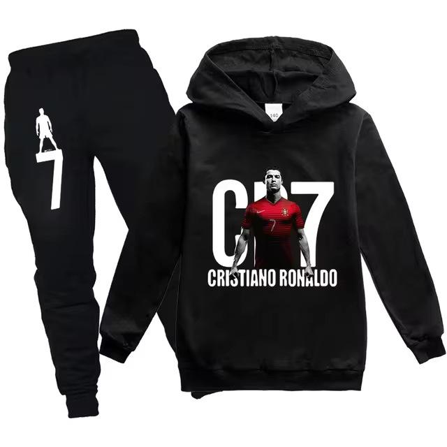 Children's Sportswear Set: Hoodie & Pants (3-12 Years) - Boys' 2-Piece Football Outfit for Spring & Autumn