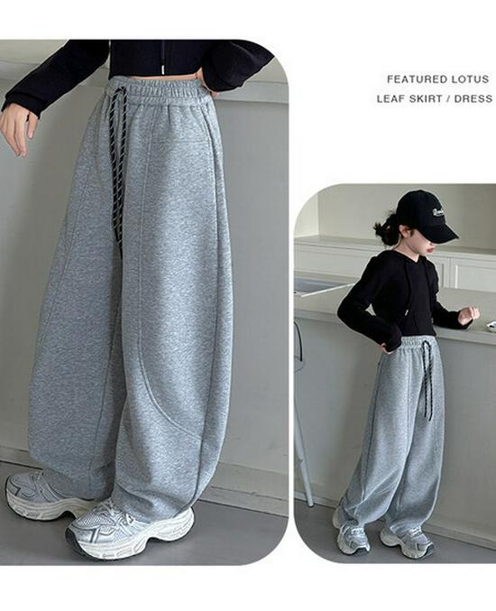 Mädchen Fleece-gefütterte Bananen-Jogginghose für Herbst/Winter - Trendy, Dicke Sportbekleidung für ältere Kinder und Teenager