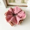 Women's Checkered and Floral Double Layered Scrunchies with Ruffled Korean Style Oversized Hair Accessories