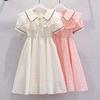 Girls' Dresses, Small Fragrance, Summer, Big Children's Fashion, Western Style, Waist Chiffon Princess Dress, Thin Section