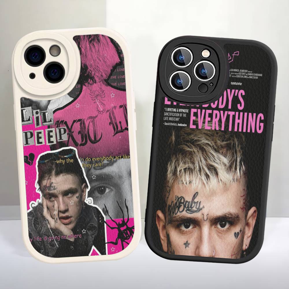 Hip Hop Rapper L-Lil P-Peep Leather Phone Case For IPhone 16 16e 15 14 13 12 11 Pro Max Plus Mini Cover