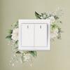 Removable Plants Flower Switch Sticker, Decorative Green Leaf Floral Bunny Light Socket Decal, DIY Art Murals for Kids Girls Bedroom Living Room