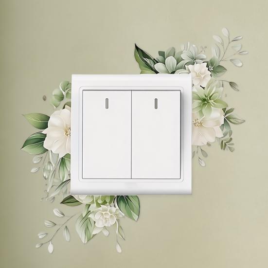 Removable Plants Flower Switch Sticker, Decorative Green Leaf Floral Bunny Light Socket Decal, DIY Art Murals for Kids Girls Bedroom Living Room