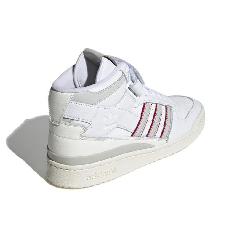 adidas Forum Mid Weiß Grau Rot Herren Sneaker Wolkenweiß Grau-Eins Blau H03434