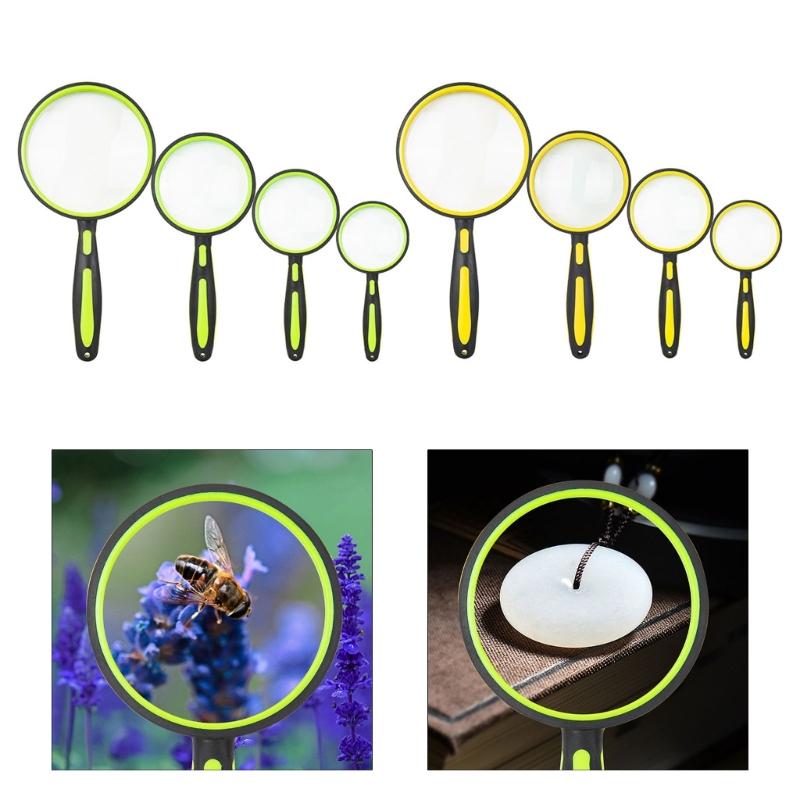 Optical Glass Magnifying Tool with Ergonomic Rubber Handle 5-10X Handheld Magnifier for Enhances Comfort and Usability
