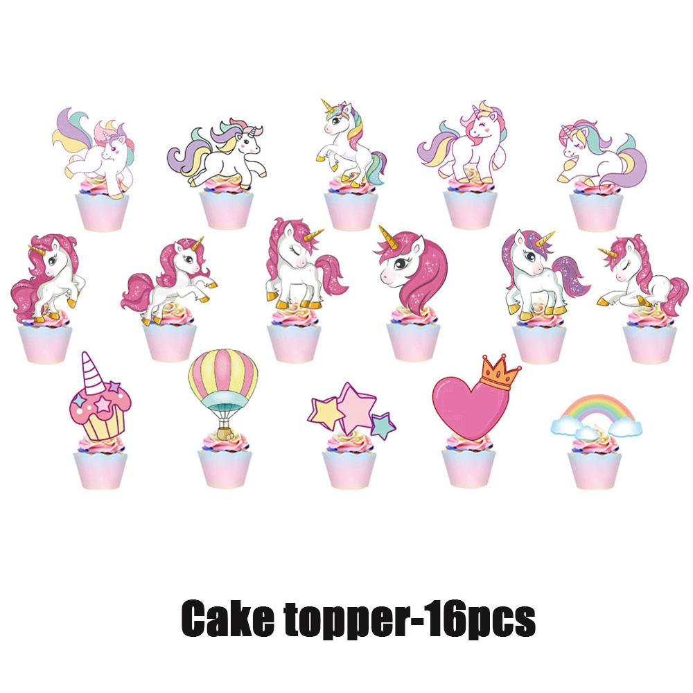 Cartoon Rainbow Unicorn Birthday Decoration Balloon Unicorn Plate Tablecloth Cake Decoration Party Supplies Birthday Gift