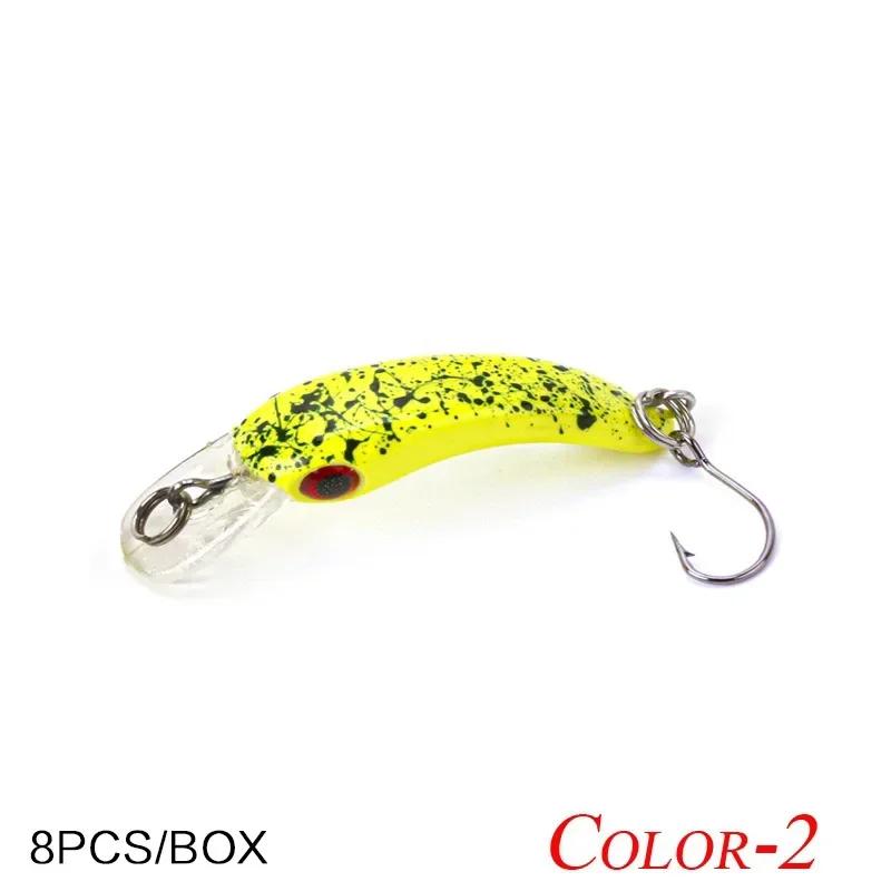 

KISMIS 8Pcs Mini Minnow Fishing Lures Floating Crankbait Hard Bait Sharp Hooks Artificial Fishing Accessories
