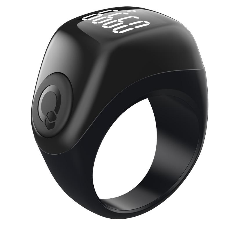 Smart Ring with Three size Adjustment Finger Ring Digital Counters for Muslims Zikr Digital Tasbeeh, Waterproof Intelligent Display Screen чёрный