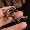 Carved Dragon Keychain Pendant Antique Mythical Animal Ornaments Zodiac Dragon Statue  Collectible