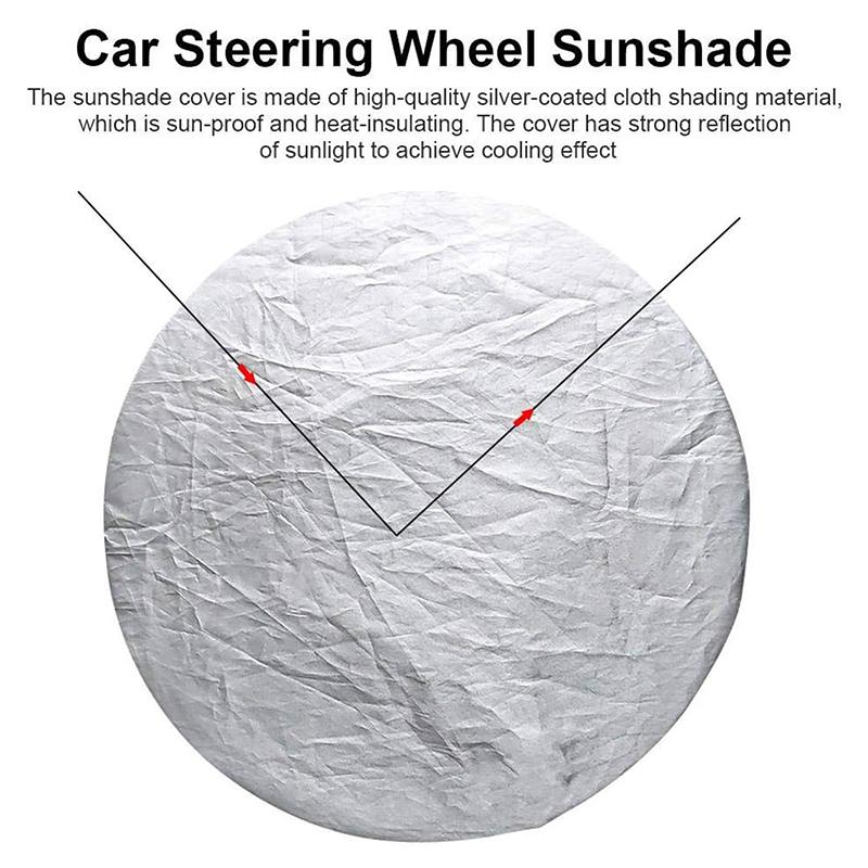 50Cm Car Steering Wheel Sun Shade Cover Sunshade Protector Silver Cover Sun Block Anti-Heat Cover Steering Wheel Cover Sunscreen