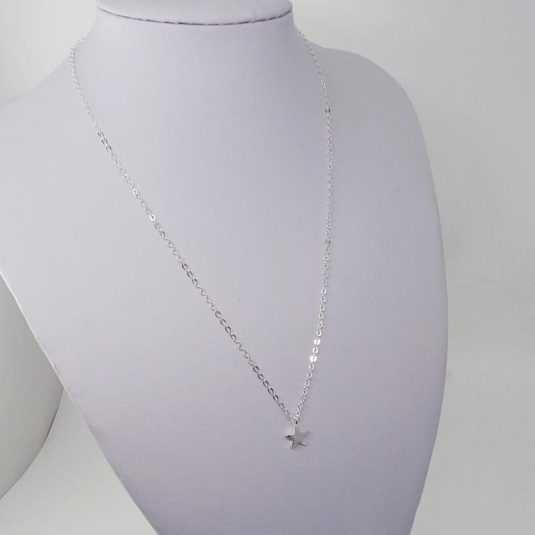Modern Long Star Pendant Sweater Necklace