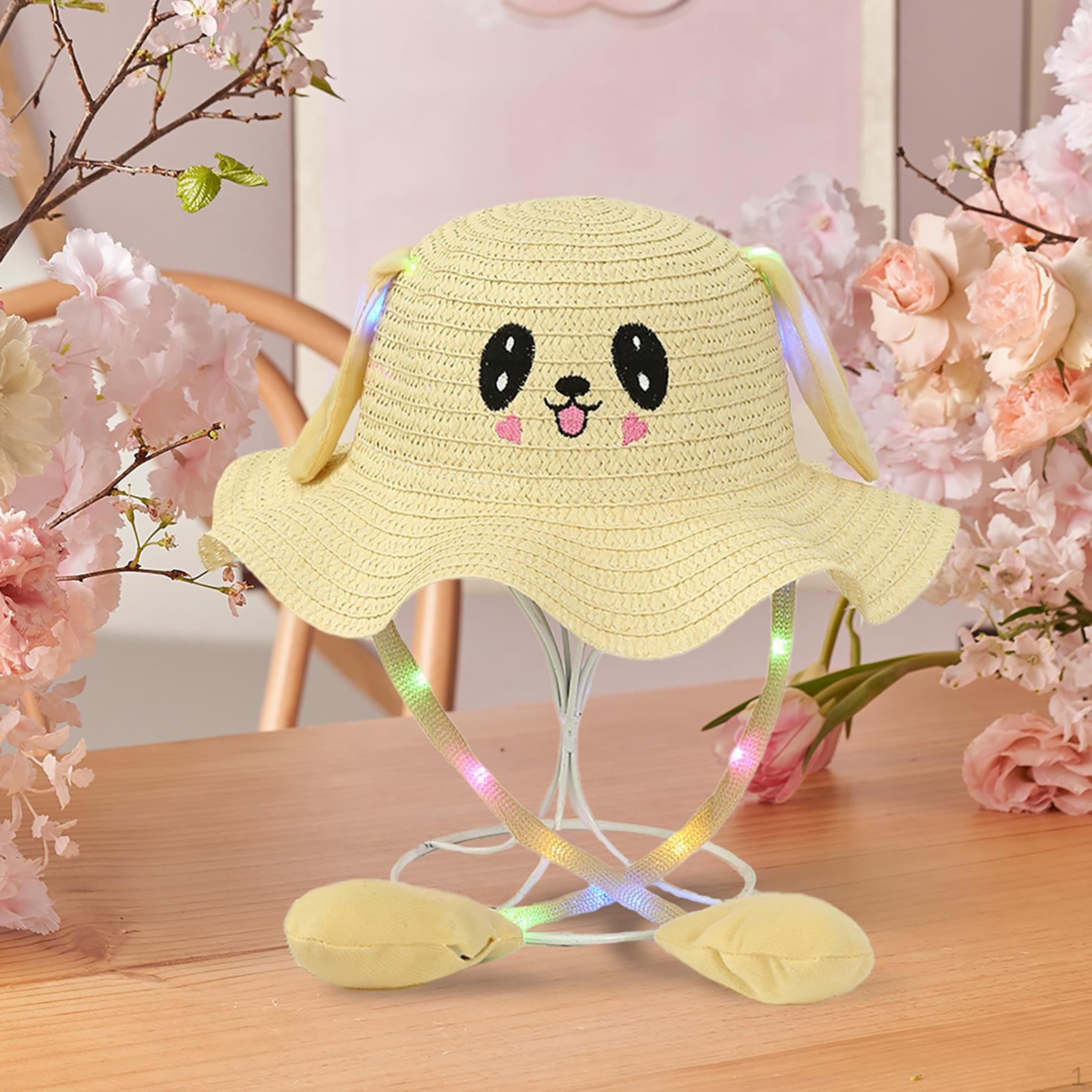 

Шапка с кроличьими ушками для детей со светом и подвижными ушами для активного отдыха Beige