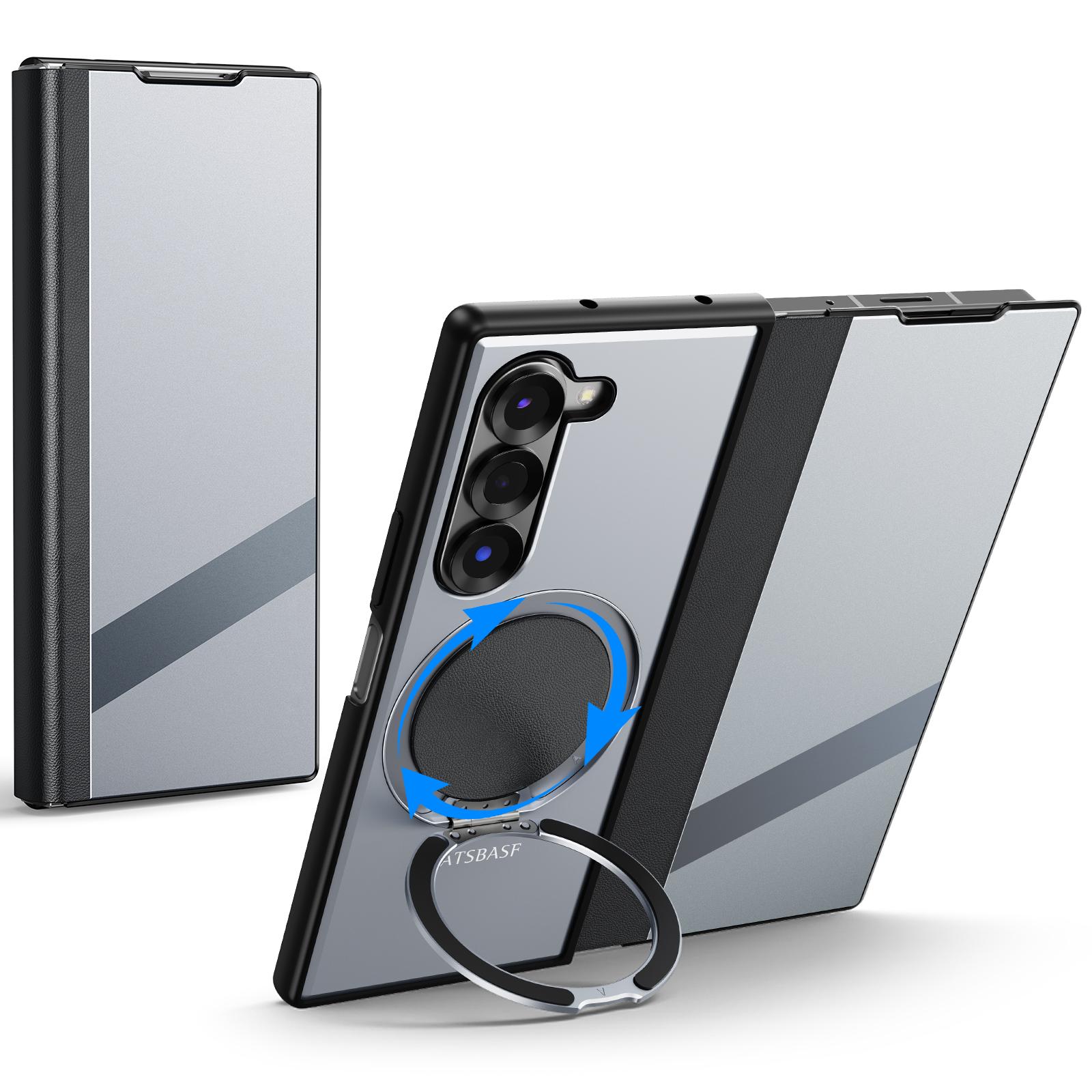 

Чехол Eary для телефона Samsung Galaxy Z Fold 7 с магнитной подставкой Magsafe, вращающейся на 360°, из кожи, полнотелый, защищающий от падений Galaxy Z Fold7 серый