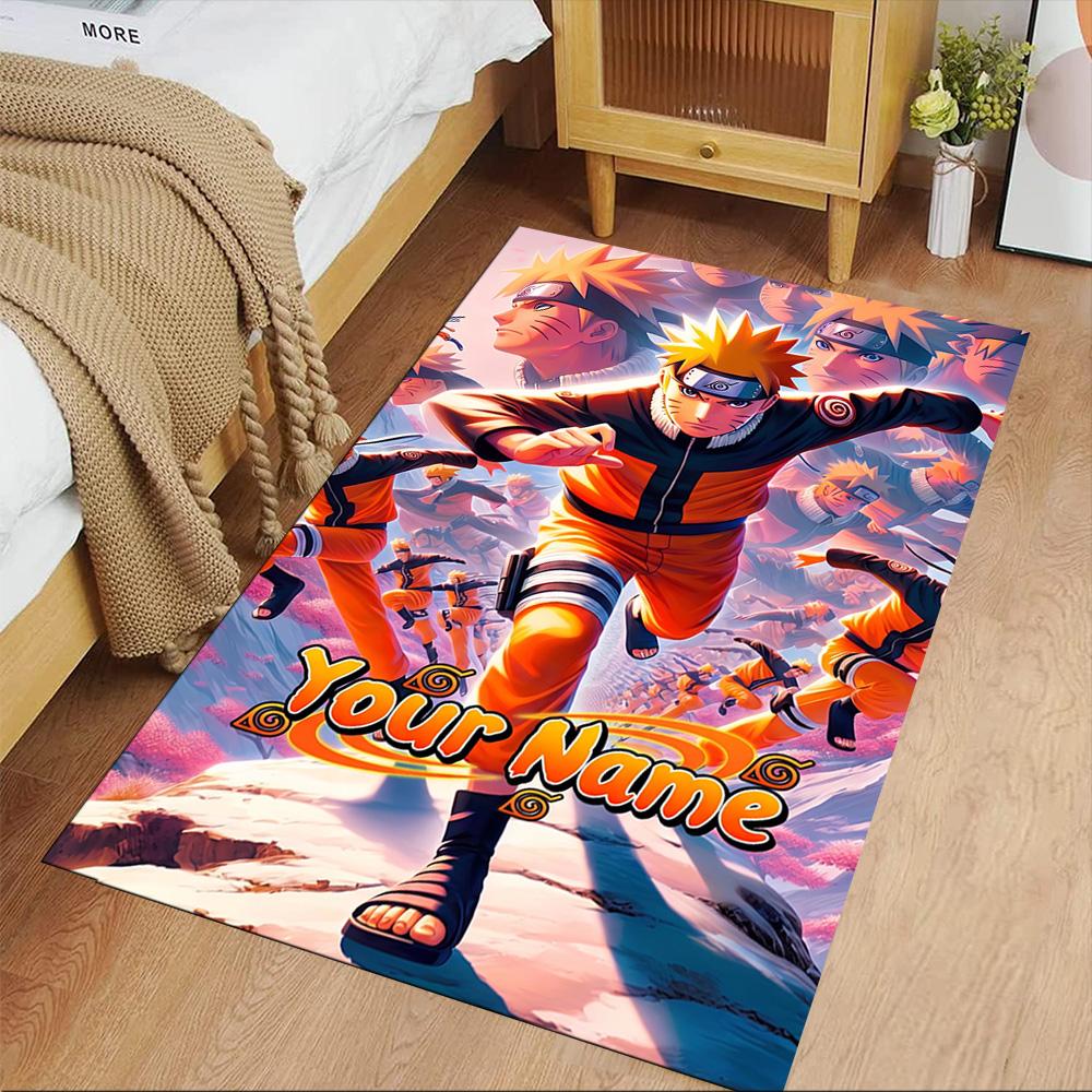 Naruto Character Customize Text Area Rug Perfect for Decorate Room Playrooms Study Room Dining Room Anti-slip Rug Anime Office Decor Wedding Party Gif